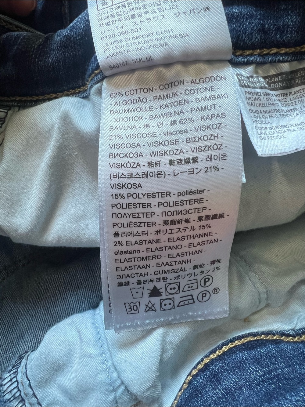 Levi's Dark Blue Denim Bermuda Shorts Sz 20W - Picture 5 of 7